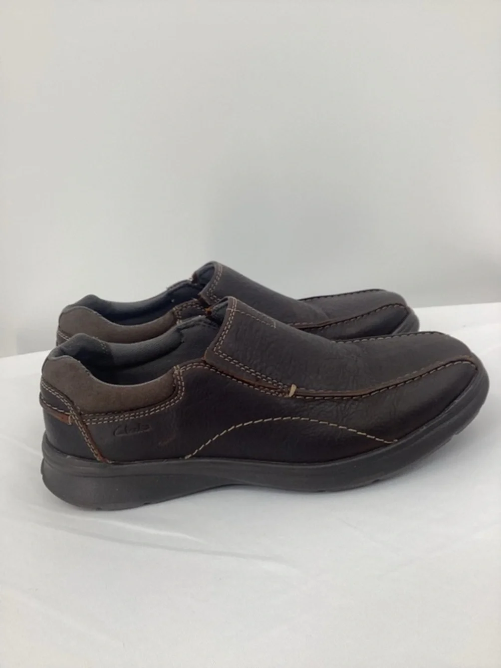 Clarks Men’s Cotrell Slip-On Loafers in Dark Brown Leather